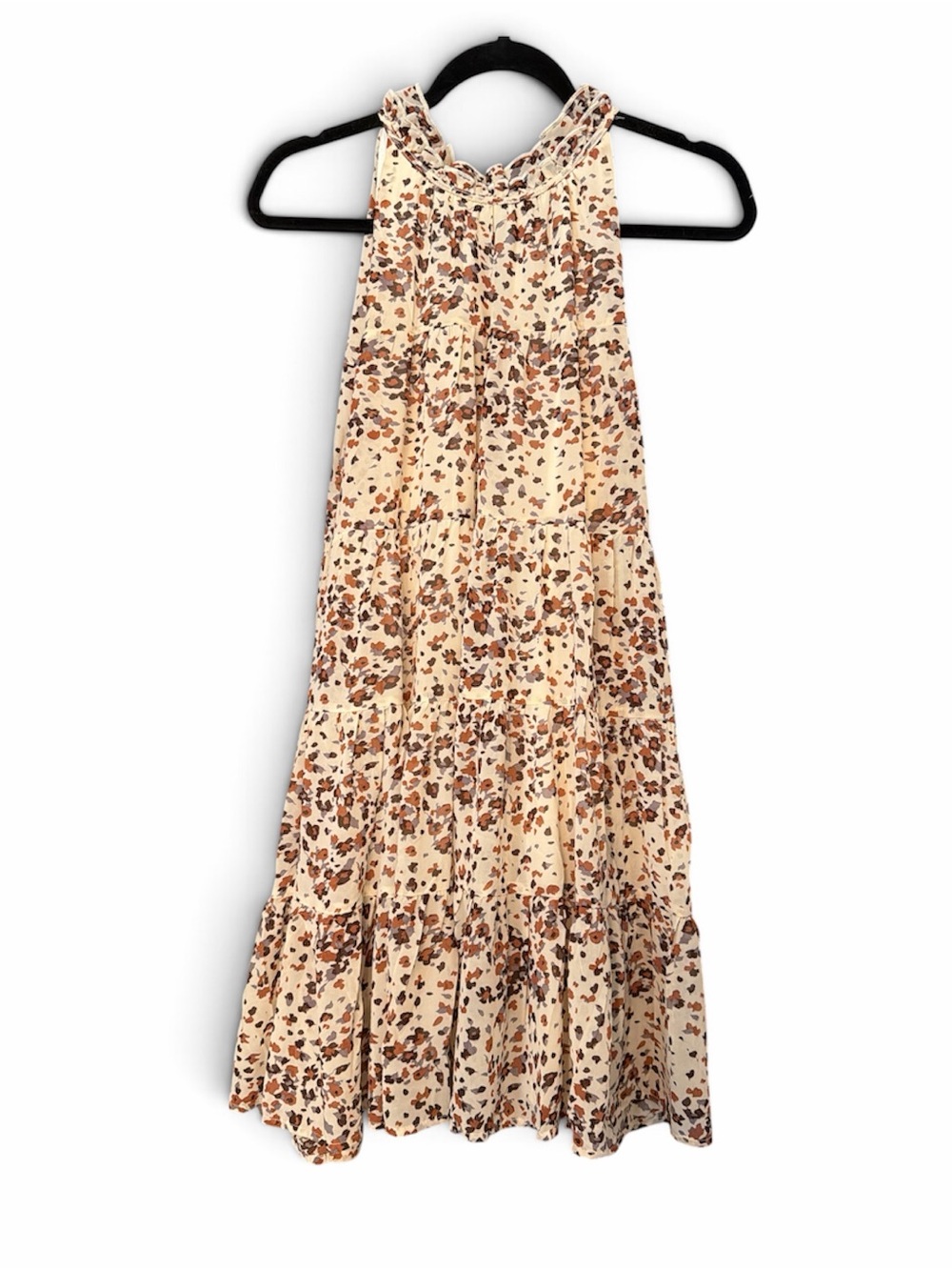 entro Cream Dress with Brown and Taupe Print